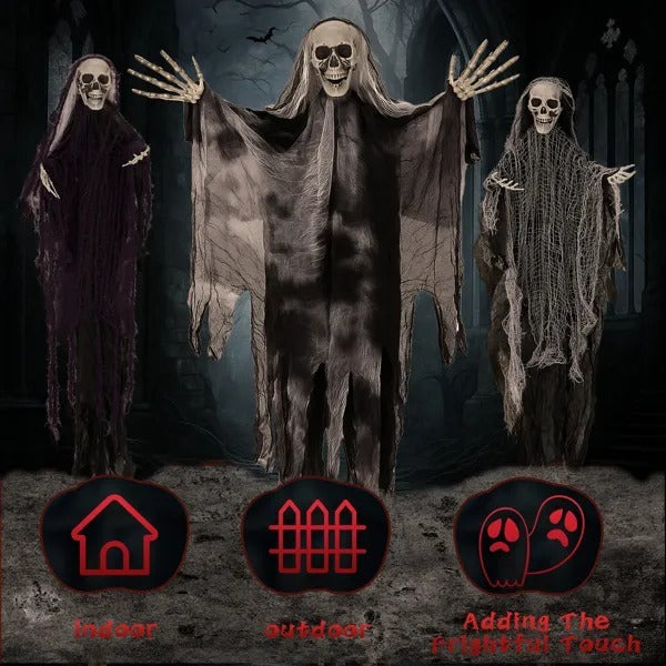 3 Pack Hanging Halloween Skeleton Ghosts Decorations Ease Works