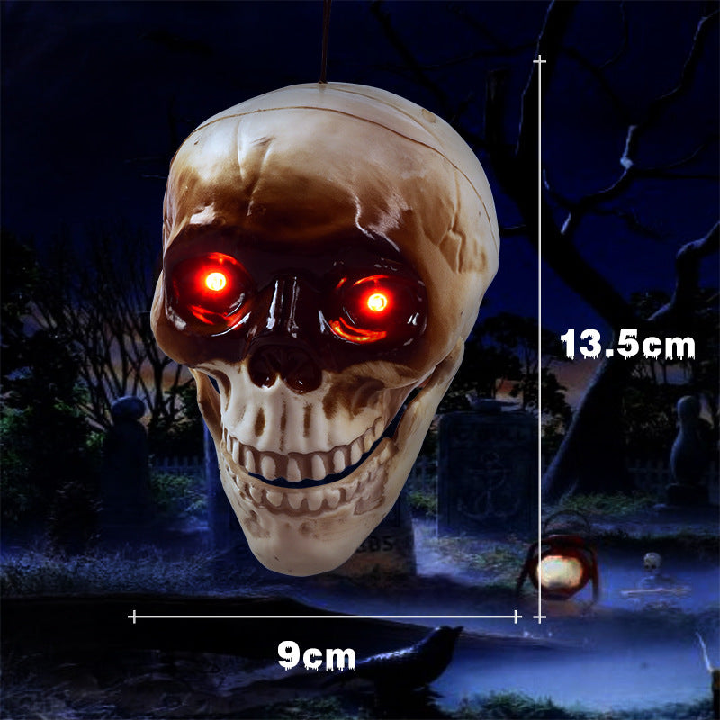 Animated Floating Skeleton Decorations Realistic Halloween Skull Heads Halloween Decorations Scary Sound Spooky Decoration Ease Works
