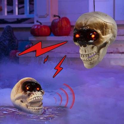 Animated Floating Skeleton Decorations Realistic Halloween Skull Heads Halloween Decorations Scary Sound Spooky Decoration Ease Works