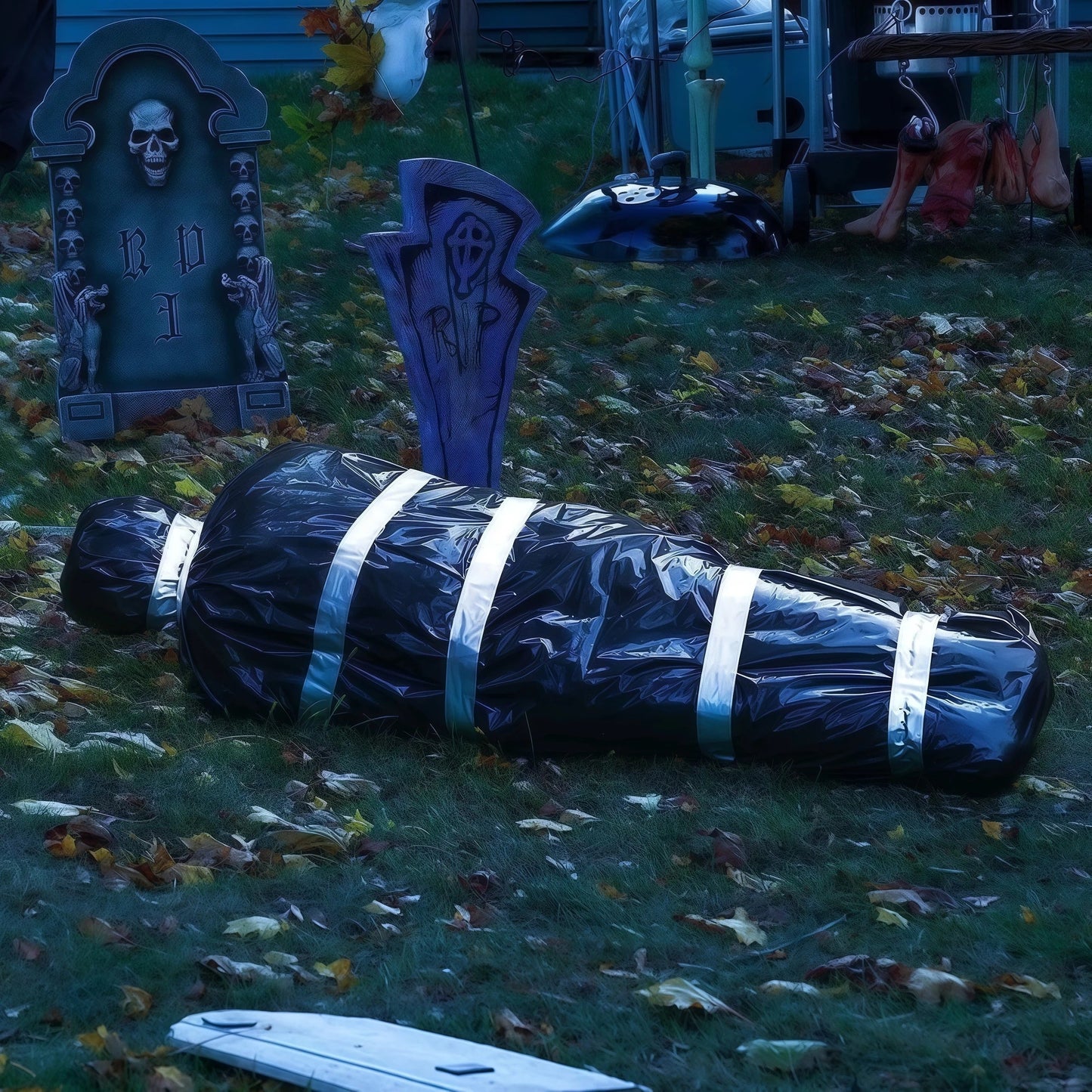 150cm/5ft Hanging Corpse Dead Victim Props, Scary Haunted Creepy House Halloween Decorations, Outdoor Halloween Yard Decorations Ease Works