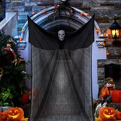 1pcs Halloween decorations, ghosts hanging ghosts, flying yarn ghosts with skull masks, lights and scary sounds. Ease Works